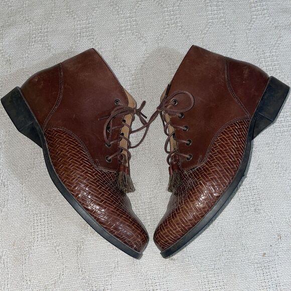Ariat We Men’s Weaved Bootie Size 8.5 B Brown Leather Going Out Party Fun - Picture 1 of 12